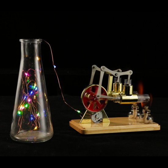 LL-008 Two-cylinder Balance Stirling Generator Model Science Experiment Toys