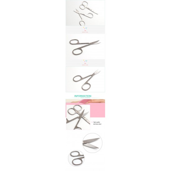 Stainless Steel Manicure Scissors Cutter Eyebrow Scissor Eyebrow Trimmer Eyebrow Eyelashes Nose Hair Scissor Nail Makeup