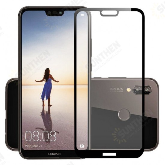 3D Curved Edge Anti-Explosion Full Cover Tempered Glass Screen Protector for Huawei P20 Lite