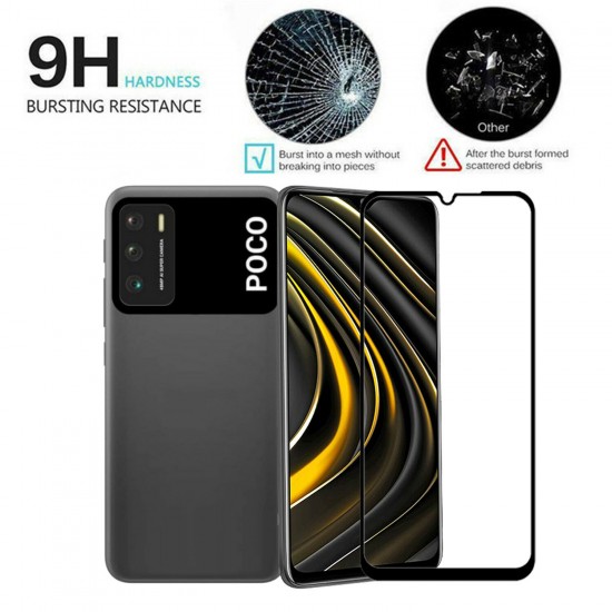 1/2/3/5Pcs for POCO M3 / Redmi 9T Film 9H Anti-Explosion Anti-Fingerprint Full Glue Full Coverage Tempered Glass Screen Protector