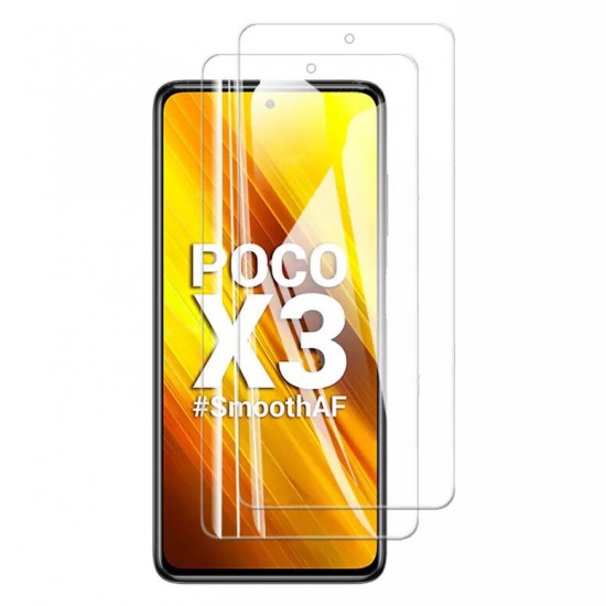 2PCS for POCO X3 PRO / POCO X3 NFC Tempered Glass Screen Protector + 1PC Magnetic Flip PU Leather Credit Card Holder with 3M Adhesive Sticker