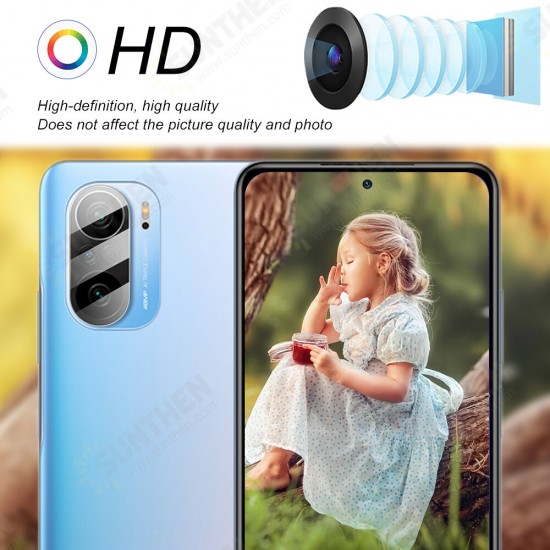 2Pcs for POCO F3 Global Version Camera Film HD Clear Ultra-Thin Anti-Scratch Soft Tempered Glass Phone Lens Protector