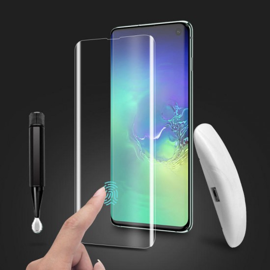 Full Glue Support Ultrasonic Fingerprint Tempered Glass Screen Protector For Samsung Galaxy S10 3D Curved Edge Film