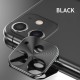 HD Clear Tempered Glass Phone Lens Protector + Black Metal Circle Ring Phone Lens Protector for iPhone 11 6.1 inch