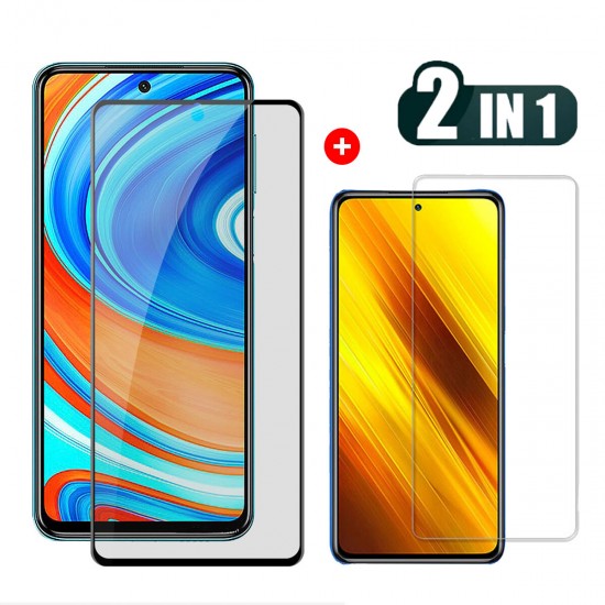 For POCO X3 Pro / POCO X3 NFC Front Film 2-IN-1 9H Anti-Peeping Anti-Explosion Tempered Glass Screen Protector