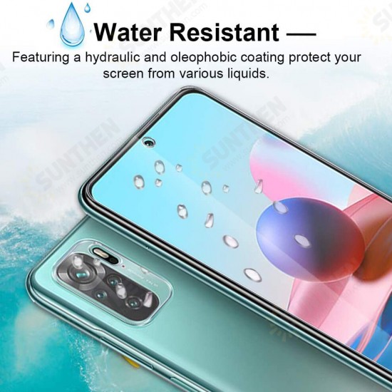 For Xiaomi Redmi Note 10 Accessories Set 9H Anti-Explosion Tempered Glass Screen Protector + 2Pcs HD Clear Ultra-Thin Phone Lens Protector Non-Original