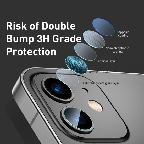 For iPhone 12 Pro Max / 12 Mini / 12 / 12 Pro Lens Protector 2 Sets HD Clear Ultra-Thin Anti-Scratch Soft Tempered Glass Phone Camera Flim