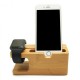 Bamboo Universal Dock Station Bracket Cradle Stand Holder for under 8 inch Smartphone iPhone Apple Watch