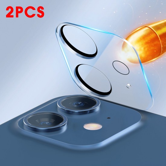 2PCS for iPhone 12 / Pro Max / Mini / Pro Camera Film HD Transmittance Ultra-Thin Anti-Explosion Anti-Scratch Full-Frame Covered Glass + PC Phone Lens Protector