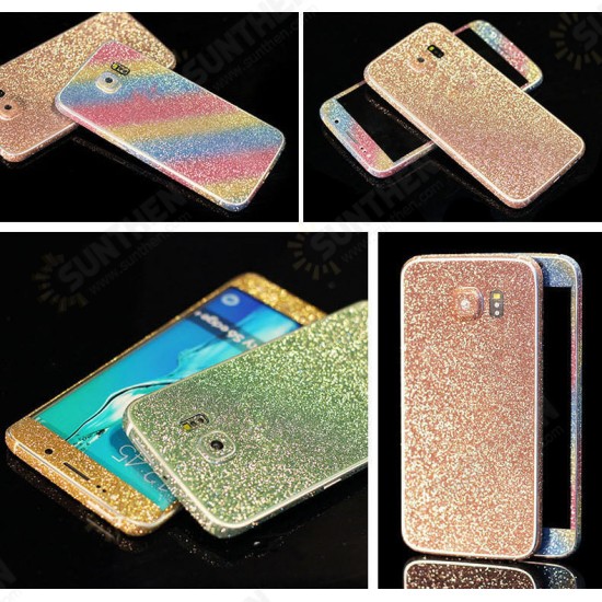 Colorful Scrub Flashing Diamond Body Phone Skin Sticker Protection For Samsung Galaxy S6 Edge Plus