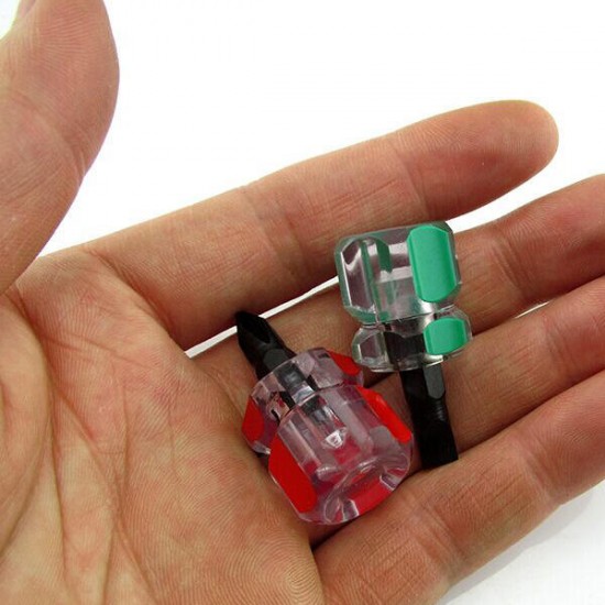 2 Pcs Anti Slip Magnetic Phillip Screwdriver Bits and Single Side Mini Screwdriver