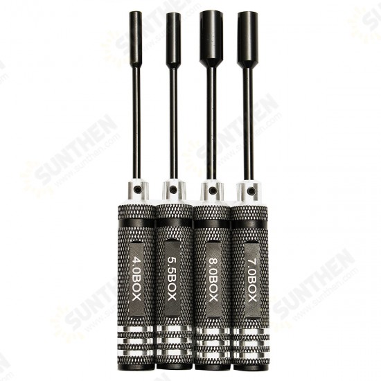 4pcs Metal 4.0/5.5/7.0/8.0mm Hex Screwdriver Tools NUT Key Socket Screwdriver Wrench Set