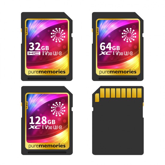 Pure Memories Class 10 High Speed SD Memory Card 64GB 128GB 256GB SD Flash Card Smart Card for Camera Driving Recorder