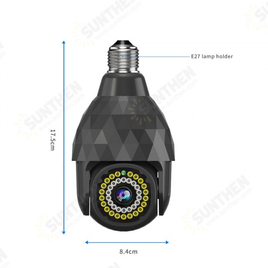 WIFI HD 1080P Surveillance E27 Camera 39 Lights Diamond Bulb Ball Camera Smart Dual-light Night Vision with E27 Base