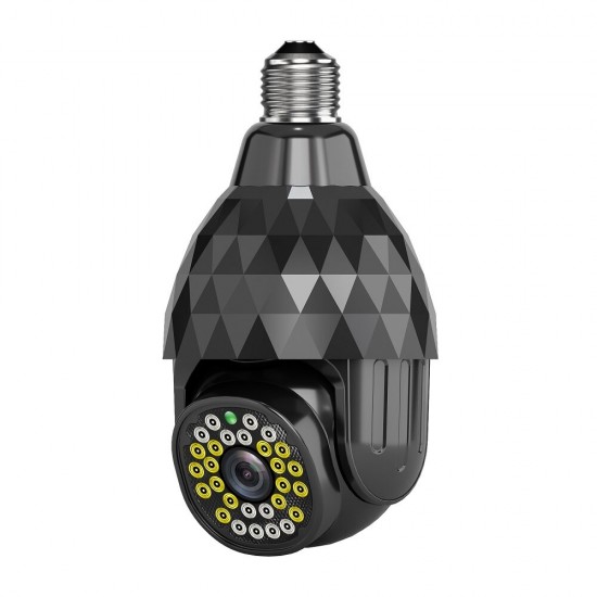 WIFI PTZ HD 1080P Surveillance E27 Camera 28 LED Diamond Bulb Ball Camera Smart Dual light Night Vision with E27 Base