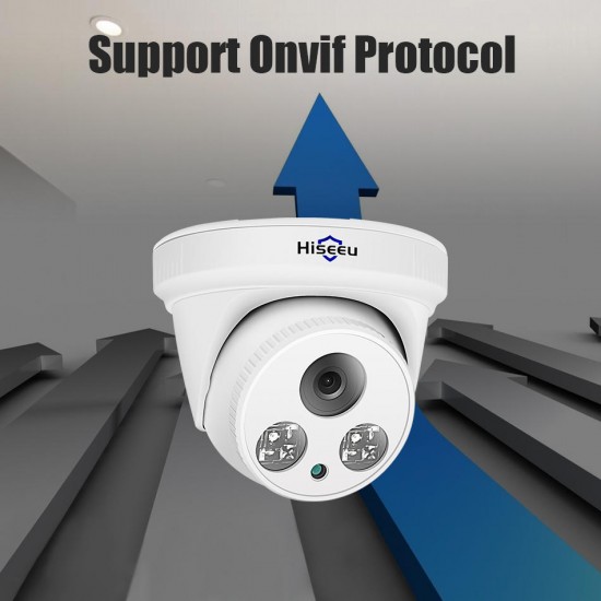 HC615-P-3.6 5MP 1920P POE IP Camera H.265 Audio Dome Camera ONVIF Motion Detect for PoE NVR App View