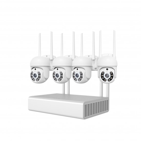 4CH 3MP Security Camera System Surveillance H.265+ P2P 5X Zoom WIFI IP Camera NVR Kit Home IP CCTV Camera Set Eseecloud