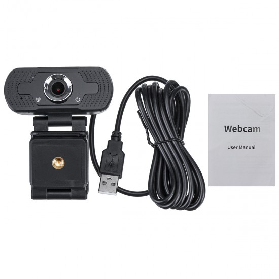 Adjustable 1080P Macbook Camera USB Webcam Video Calling Web Cam & Microphone