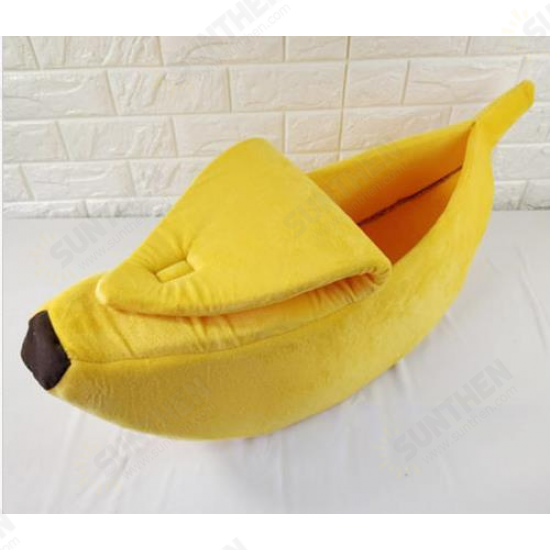 Pet Dog Cat Bed Warm House Mat Durable Kennel Doggy Soft Puppy Cushion Banana Shape Basket