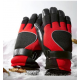 PJ02 Men Winter Windproof Anti-Slip Mittens Gloves Reflective Strip Leather Patchwork Fleece Warm