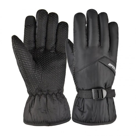 Thicken Electric Cycling Ski Gloves Touch Screen Waterproof Gloves Winter Velvet Warm Leisure Full Finger Men Gloves