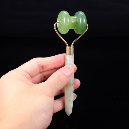 Beauty Green Natural Healthy Body Head Neck Foot Jade Massage Roller Facial Massager