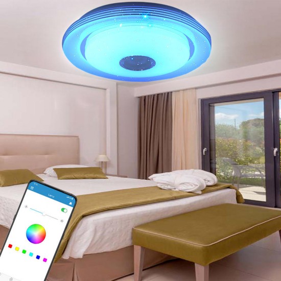 120LED Ceiling Light With Bluetooth Speaker Dimmable Remote/APP Control 110-220V