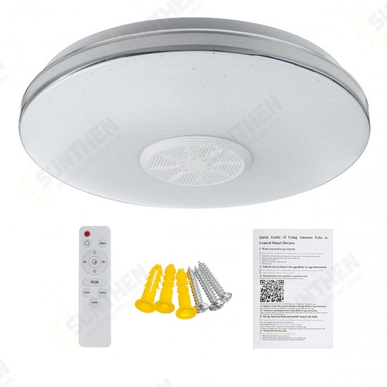 34cm bluetooth WIFI APP LED Ceiling Light RGB Music Speaker Dimmable Bedroom Lamp + Remote Control 110-245V