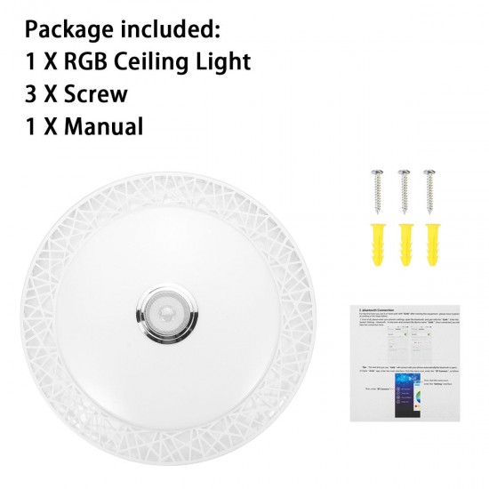 LED RGB Ceiling Light bluetooth Sound Lamp APP Remote Control 100-240V