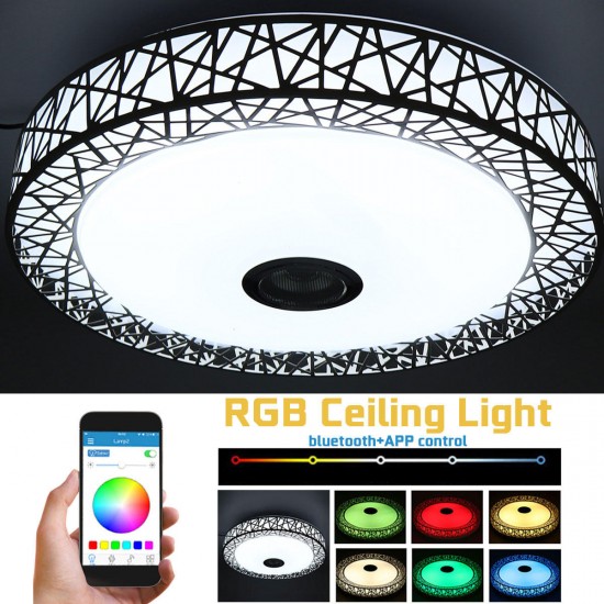 LED RGB Ceiling Light bluetooth Sound Lamp APP Remote Control 100-240V