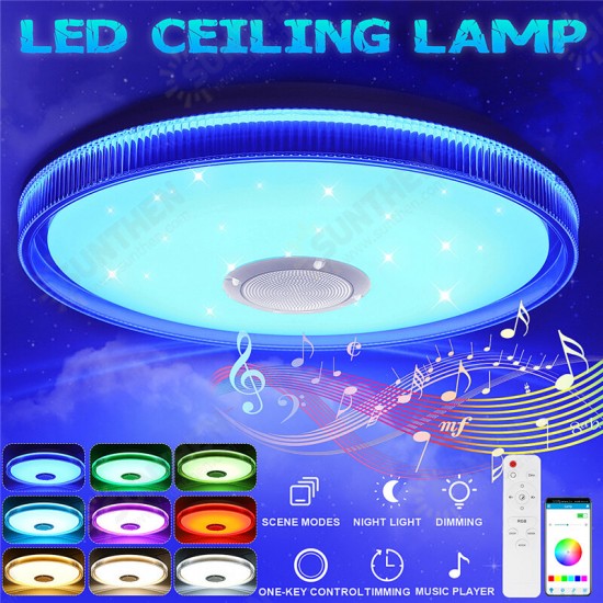 bluetooth WiFi LED RGB Music Ceiling Lamp+Remote Control for Kitchen Bedroom Bathroom 85-265V/220V/110-220V