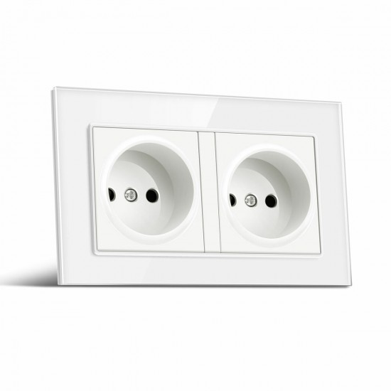 Socket Switch 86*86 PC Glass Panel Eu German France Plug Wall Socket Smart Home Series Switch