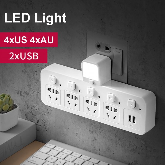 LED USB Wall Charger with 2 USB Charging Ports Wall Mount Charging Center Adapter for iPhone 12 12Pro Max Home Office
