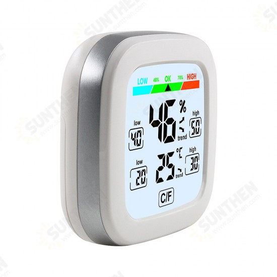 Digital Hygrometer Thermometer Indoor Temperature Humidity Meter Sensor 24H Data Record LCD Display Magnetic Adsorption with Trend Backlight Weather Station