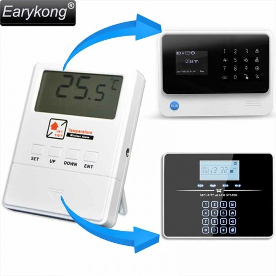 Temperature Sensor 433MHz Wireless With LCD Screen 1527 Chips Real-time Display For Home Burglar Alarm System