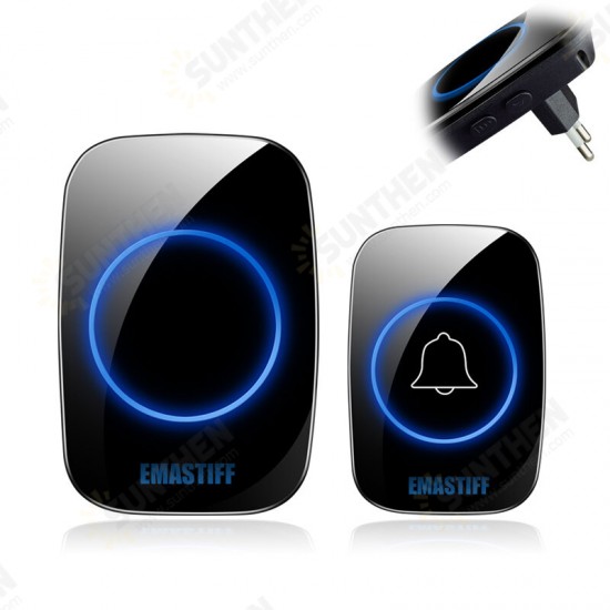 Home Welcome Doorbell Intelligent Wireless Doorbell Waterproof 300M Remote EU Plug