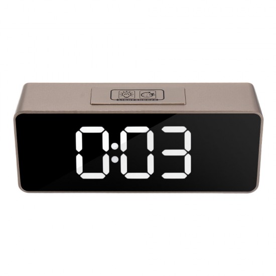 LED Mirror Alarm Clock Multifunctional Student Desktop Clock Makeup Mirror Clock USB Charging Music Alarm Clock