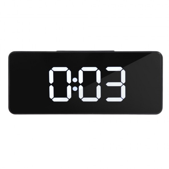 LED Mirror Alarm Clock Multifunctional Student Desktop Clock Makeup Mirror Clock USB Charging Music Alarm Clock