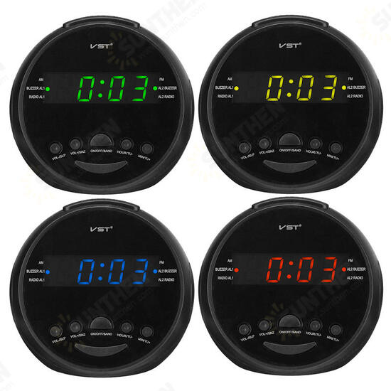 Multifunctional LED Digital Display Alarm Clock DC 5V AM/FM Dual Channel 0.6inch LED Clock Radio Alarm Clock Desktop Table Clock