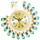 Peacock Wall Clock Metal Living Room Bedroom European Style Antique 38X38 cm