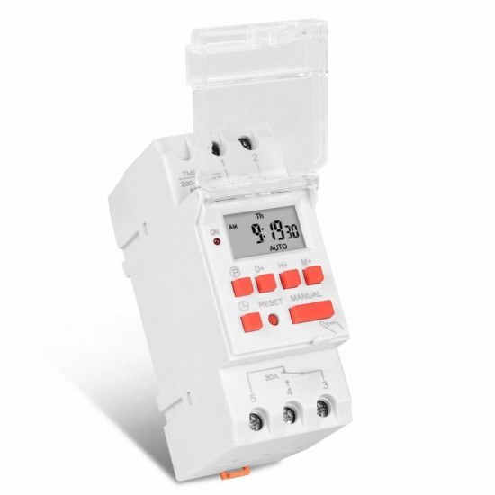 TM919B 30A Timer Switch Time Controller Automatic Cycle Timing Switch Output Built-in Battery