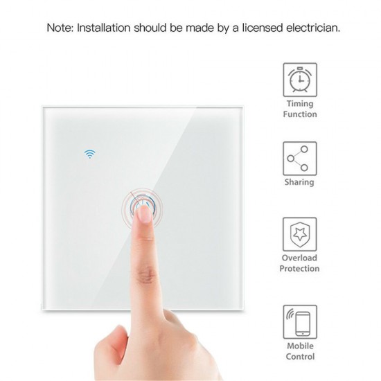 Tuya WIFI 2.4GHZ 1/2/3 Gang Touch Switch Two-wire Shared Panel Home Lighting Work with Alexa Google Home