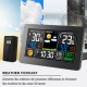 Wireless Weather Station Clock Digital Indoor Temperature Humidity Meter Moon Phase Radio Signal Dispaly Barometer Weather Forecast Multifunctional Alarm Wall Clock