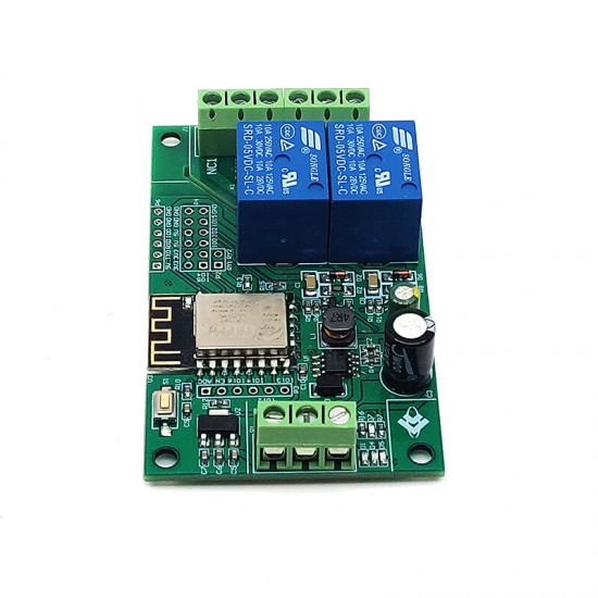 2Pcs 5V/8-80V Power Supply ESP8266 WIFI Dual Relay Module ESP-12F Development Board Secondary Development