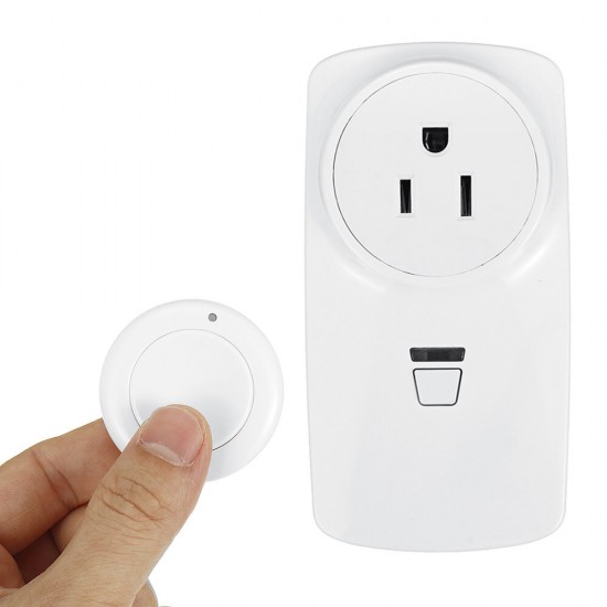 AC85V-250V Wireless Remote Control Socket US Standard Socket with Sticker Circular Remote Controller