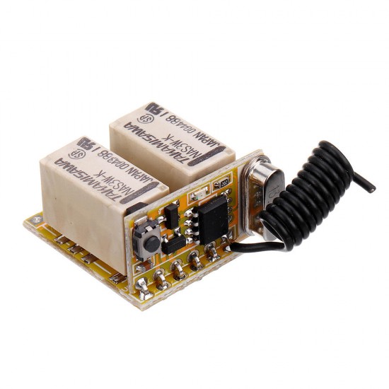 DC3.7V/5V/12V 315MHz Wide Voltage 2 Way Remote Control Switch Miniature Universal Learning Code Support for Light Strips Motor