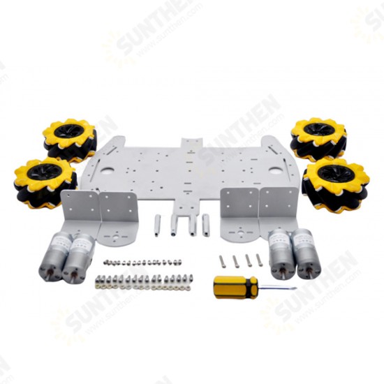 D-46 DIY 4WD Smart RC Robot Car Chassis Base With Omni Wheels