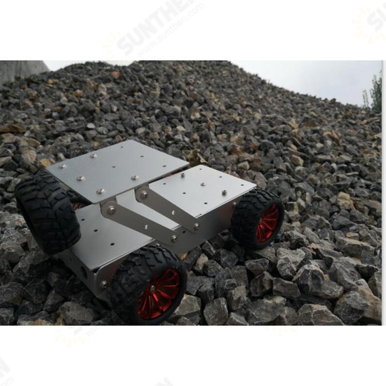 DIY Aluminous Smart RC Robot Car Chassis Base With Motor For Assembled Jeep Car Models