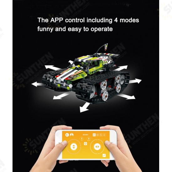 DIY Smart RC Robot Car Programmable Block Building Bluetooth APP/2.4G Stick Control Assembled Robot Car Toy