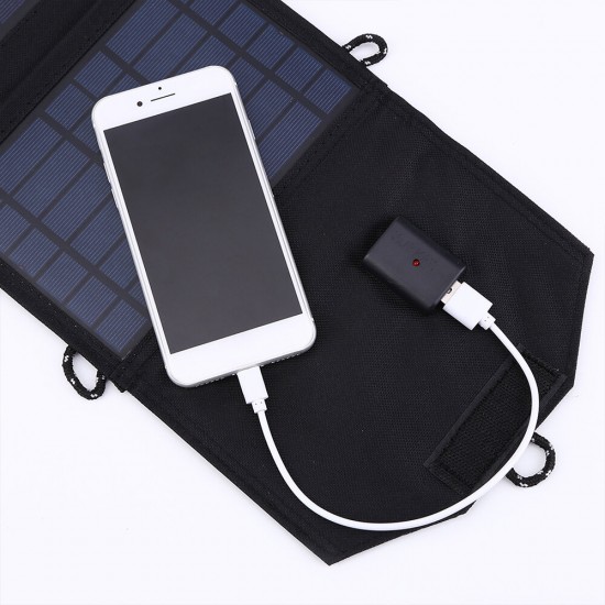 14W 5V Foldable Solar Panel Charger Dual USB Portable Solar Charging Bag for Outdoor Travelling Camping Solar Power Bank